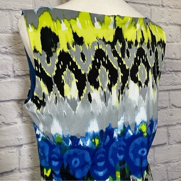 Frank Lyman Womens Geometric Multi Color Fitted Sheath Dress Size 10 - Picture 7 of 9
